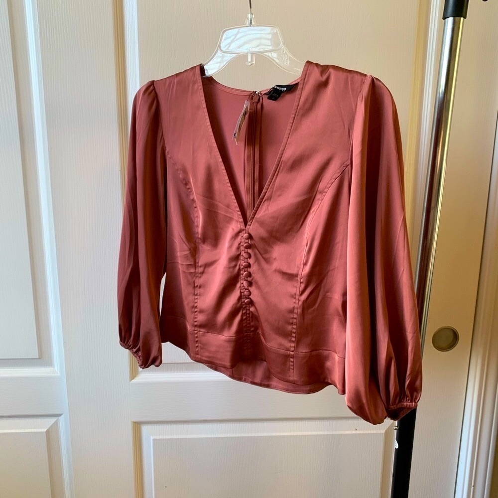 Express Satin Flirty Top